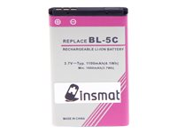 Insmat - Batteri - Li-Ion - 1100 mAh - 4.1 Wh - för Nokia 10X, 111, 12XX, 130, 16XX, 1800, 20X, 215, 222, 27XX, 31XX, C1, C2, X2; Asha 20X 106-9325