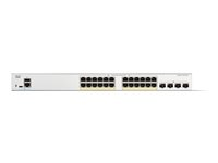 Cisco Catalyst 1300-24FP-4X - Switch - L3 - Administrerad - 24 x 10/100/1000 (PoE+) + 4 x 10 Gigabit SFP+ - rackmonterbar - PoE+ (375 W) - återanvänd C1300-24FP-4X-RF