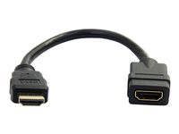 StarTech.com 6 in HDMI Extension Cable, Short HDMI Cable Male to Female, 4K HDMI Cable Extender, 4K 30Hz UHD HDMI Port Saver M/F, High Speed HDMI 1.4, 10.2Gbps Bandwidth, 30AWG, Black - HDMI Dongle Extender - HDMI-kabel - HDMI hane till HDMI hona - 15 cm - svart - för P/N: CDP2HDMM2MB, DP2HDMM2MB, HDDVIMM3, HDMM1MP, HDMM2MP, HDMM3MP, HDPMM50, MDP2HDMM2MB HDMIEXTAA6IN