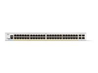 Cisco Catalyst 1200-48P-4G - Switch - L3 - smart - 48 x 10/100/1000 (PoE+) + 4 x Gigabit SFP - rackmonterbar - PoE+ (375 W) - återanvänd C1200-48P-4G-RF