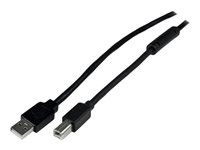 StarTech.com 20m / 65 ft Active USB 2.0 A to B Cable - Long 20 m USB Cable - 20m USB Printer Cable - 1x USB A (M), 1x USB B (M) - Black (USB2HAB65AC) - USB-kabel - USB typ B (hane) till USB (hane) - USB 2.0 - 20 m - svart - för P/N: ICUSB232D USB2HAB65AC