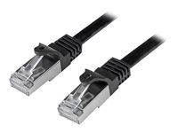 StarTech.com Cat6-patchkabel - skärmad (SFTP) - 0,5 m, svart - Patch-kabel - RJ-45 (hane) till RJ-45 (hane) - 50 cm - SFTP / 50 mikrometer - CAT 6 - formpressad, hakfri - svart N6SPAT50CMBK