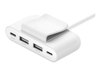 Belkin BoostCharge - Laddningsremsa - 4 utdatakontakter (2 x USB-C, 2 x USB) - vit BUZ001BT2MWHB7
