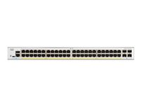 Cisco Catalyst 1200-48P-4X - Switch - L3 - smart - 48 x 10/100/1000 (PoE+) + 4 x 10 Gigabit SFP+ - rackmonterbar - PoE+ (375 W) - återanvänd - för P/N: CON-SNC-C1208P4X, CON-SNT-C1208P4X, CON-SSSNT-C1208P4X C1200-48P-4X-RF