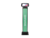 Compulocks Galaxy Tab A7 Lite 8.7" Space Enclosure Brandable Floor Stand - Ställ - fristående/fastbultad - för surfplatta - märkningsbar - låsbar - höggradig aluminium - svart - skärmstorlek: 8.7" - monteringsgränssnitt: 100 x 100 mm - golvstående - för Samsung Galaxy Tab A7 Lite 140B870GA7SB