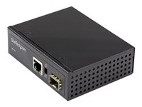 StarTech.com PoE+ industriell fiber till Ethernet-mediakonverterare 60 W - SFP till RJ45 - Singlemode/Multimode fiber till Gigabitkopparnätverk - Kompakt storlek - IP30/-40 &degC till +75 &degC - Fibermediekonverterare - 1GbE - 1000Base-SX, 1000Base-T - RJ-45 / SFP (mini-GBIC) - upp till 10 km IMC1GSFP60W