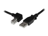 StarTech.com 3m USB 2.0 A to Left Angle B Cable Cord - 3 m USB Printer Cable - Left Angle USB B Cable - 1x USB A (M), 1x USB B (M) (USBAB3ML) - USB-kabel - USB typ B (hane) till USB (hane) - USB 2.0 - 3 m - vänstervinklad kontakt - svart - för P/N: ICUSB232D USBAB3ML