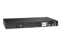 APC - Omkopplare för automatisk överföring (kan monteras i rack) - AC 230 V - 3840 VA - 1-fas - USB, Ethernet 10/100/1000 - utgångskontakter: 1 - 1U - svart AP4422A