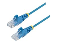 StarTech.com 2,5 m CAT6-kabel - Tunn - Ej hakfria RJ45-kontakter - Blå - Patch-kabel - RJ-45 (hane) till RJ-45 (hane) - 2.5 m - CAT 6 - hakfri - blå N6PAT250CMBLS