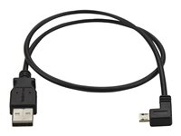 StarTech.com Left Angle Micro USB Cable - 1 ft / 0.5m - 90 degree - USB Cord - USB Charger Cable - USB to Micro USB Cable (USBAUB50CMLA) - USB-kabel - mikro-USB typ B (hane) vänstervinklad till USB (hane) - USB 2.0 - 50 cm - svart - för P/N: USB2PCARBK, USB2PCARBKS, USBEXTAA10BK, USBEXTAA6BK, USBLT2PCARW, USBUB2PCARB USBAUB50CMLA