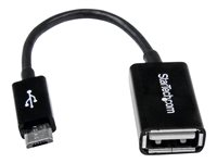 StarTech.com 12 cm Micro USB till USB OTG-värdadapter (på-språng) M/F - USB-adapter - USB (hona) till mikro-USB typ B (hane) - USB 2.0 OTG - 12.7 cm - svart - för P/N: ST4300U3C1, ST4300U3C1B UUSBOTG