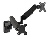 Multibrackets M Monitormount Wall Basic Dual - Monteringssats (2 vridbara armar, 2 VESA-plattor) - fullständig rörelse - för 2 LCD-skärm/böjd LCD-skärm - svart - skärmstorlek: 17"-32" 7350105210037