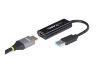StarTech.com USB 3.0 till HDMI-adapter - 1080p (1920x1200) - Tunn/kompakt USB Type-A till HDMI-skärmadapterkonverterare - Externt video- och grafikkort - Svart - Endast Windows - Adapterkabel - TAA-kompatibel - USB typ A hane till HDMI hona - 19 cm - svart - stöd för 1080p - för P/N: HDDVIMM3, HDMM12, HDMM15, HDMM1MP, HDMM2MP, HDMM3, HDMM3MP, HDMM50A, HDMM6, HDPMM50 USB32HDES