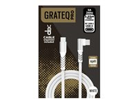 GRATEQ PRO - USB-kabel - 24 pin USB-C (hane) till 24 pin USB-C (hane) vinklad - 5 A - 2.25 m - USB-strömförsörjning (240W) - vit 86071GC