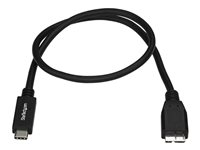 StarTech.com USB C to Micro USB Cable 0.5m - USB 3.1 Type C to Micro USB Type B Cable - Micro USB 3.1 to USB-C - Thunderbolt 3 Compatible (USB31CUB50CM) - USB-kabel - 24 pin USB-C (hane) till Micro-USB typ B (hane) - USB 3.1 Gen 2 - 50 cm - svart - för P/N: HB31C2A1CGS, HB31C2A2CB, HB31C3A1CS, HB31C3ASDMB, HB31C4AS, PEXUSB311AC3, PEXUSB321C USB31CUB50CM