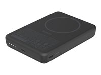 Belkin BoostCharge - Power bank - smal - 10000 mAh - 7.5 watt - Fast Charge - 2 utdatakontakter (USB-C) - på kabel: USB-C - svart BPD017HQBK