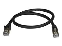StarTech.com Cat6a Ethernet-kabel - skärmad (STP) - 0,5 m, svart - Patch-kabel - RJ-45 (hane) till RJ-45 (hane) - 50 cm - STP - CAT 6a - hakfri - svart 6ASPAT50CMBK