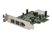 StarTech.com 2b 1a lågprofils 1394 PCI Express FireWire-kortadapter med 3 portar - FireWire-adapter - PCIe låg profil - FireWire 800 - 2 portar + 1 x FireWire PEX1394B3LP