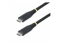 StarTech.com 3m USB-C Charging Cable, 240W, Silicone Jacket w/Braid - USB-kabel - 24 pin USB-C (hane) till 24 pin USB-C (hane) - USB 2.0 - 48 V - 5 A - 3 m - USB-strömförsörjning (240W), utökat effektområde (EPR) - svart S2CEPR3M-USB-CABLE