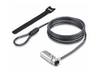 StarTech.com Slim Lock K-Slot Compatible, 6.6ft Combination Locking Cable - Lås för säkerhetskabel - svart & silver - 2 m - TAA-kompatibel SSTDC4D-LAPTOP-LOCK
