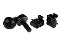 Startech M5 x 12mm Screws and Cage Nuts - 100 Pack - M5 Mounting Screws and Cage Nuts for Server Rack and Cabinet - Black (CABSCREWM52B) - Skruvar och muttrar för rack - svart - för P/N: RACK-18U-20-WALL-OA, RACK-21U-20-WALL-OA, RACK-24U-20-WALL-OA, RK12OD2, RK3236BKF CABSCREWM52B