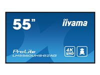 iiyama ProLite LH5560UHS-B2AG - 55" Diagonal klass (54.6" visbar) LED-bakgrundsbelyst LCD-skärm - digital skyltning - med inbyggd SoC-mediespelare - 4K UHD (2160p) 3840 x 2160 - svart ram med matta ytor LH5560UHS-B2AG
