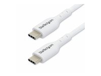 StarTech.com 3m White USB-C Charging Cable, USB C Cable, 60W 3A PD - USB-kabel - 24 pin USB-C (hane) till 24 pin USB-C (hane) - USB 2.0 - 5 / 9 / 12 / 15 / 20 V - 3 A - 3 m - USB Power Delivery (60W), stöd för Power Delivery 2.0, halogenfri, passiv - vit USB2CC3MWHE