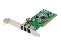 StarTech.com PCI 1394a FireWire-kortadapter med 4 portar – 3 externa 1 intern - FireWire-adapter - PCI - Firewire - 3 portar PCI1394MP