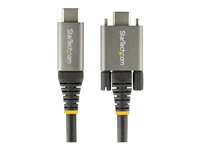 StarTech.com 1 m sidoskruvlåsande USB C-kabel 10 Gbps - USB-IF-certifierad USB-C-kabel - USB 3.1/3.2 Gen 2 Type-C kabel - 100 W (5 A) Power Delivery-laddning, DP alt-läge - Dubbel skruvlåsning - USB-C-kabel ladda/synkronisera - USB-kabel - 24 pin USB-C (hane) rakt/lockande till 24 pin USB-C (hane) rak - USB 3.2 Gen 2 / DisplayPort 1.4 /Thunderbolt 3 - 1 m - stöd för 4K - svart, grå USB31CCSLKV1M