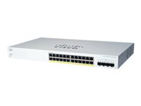 Cisco Business 220 Series CBS220-24P-4X - Switch - smart - 24 x 10/100/1000 (PoE+) + 4 x 10 Gigabit SFP+ (upplänk) - rackmonterbar - PoE+ (195 W) - återanvänd CBS220-24P-4XEU-RF