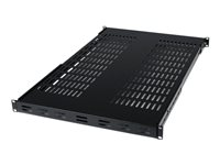 StarTech.com Ventilerad rackmonteringshylla med justerbart monteringsdjup, 1U - 80 kg - Hylla för rack - svart - 1U - 19" - för P/N: CABSCRWS1224, RK1536BKF, RK1836BKF, RK3236BKF, RK4236BKB, RK4242BK24, RK4242BK30 ADJSHELF