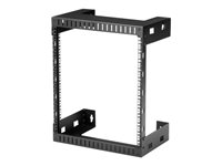 StarTech.com 12U 19" Wall Mount Network Rack - 12" Deep 2 Post Open Frame Server Room Rack for Data/AV/IT/Computer Equipment/Patch Panel with Cage Nuts & Screws 200lb Capacity, Black (RK12WALLO) - Rack - väggmontering - svart - 12U - 12" RK12WALLO