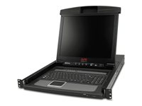 APC LCD Console - KVM-konsol med omkopplare för tangentbord/video/mus - 8 portar - PS/2 - 17" - kan monteras i rack - VGA - svart - 1U - för P/N: SMTL2K2RM2UCL, SMTL2K2RM2UCLNC, SMTL3KRM2UCL, SMTL3KRM2UCLNC, SRYL5K20XLT24 AP5808