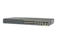 Cisco Catalyst 2960-Plus 24LC-L - Switch - Administrerad - 16 x 10/100 + 8 x 10/100 (PoE) + 2 x kombinations-Gigabit SFP - rackmonterbar - PoE (123 W) - rekonditionerad WS-C2960+24LC-L-RF