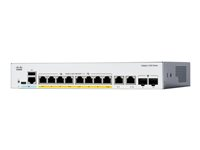 Cisco Catalyst 1200-8FP-2G - Switch - L3 - smart - 8 x 10/100/1000 (PoE+) + 2 x combo Gigabit SFP/RJ-45 - rackmonterbar - PoE+ (120 W) - återanvänd C1200-8FP-2G-RF