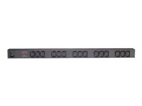 APC Basic Rack PDU Zero U - Grenuttag (kan monteras i rack) - AC 120/208/230 V - ingång: IEC 60320 C20 - utgångskontakter: 15 (power IEC 60320 C13) - 0U - 2.5 m sladd - svart - för P/N: AR3106SP, SMX1000C, SMX1500RM2UC, SMX1500RM2UCNC, SMX750C, SMX750CNC, SRT5KRMXLW-TW AP9572