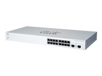 Cisco Business 220 Series CBS220-16T-2G - Switch - smart - 16 x 10/100/1000 + 2 x gigabit SFP (upplänk) - rackmonterbar - återanvänd - för P/N: CON-SNT-CBSK2201, SP-SNC-CBSK2201 CBS220-16T-2GUK-RF