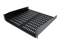 StarTech.com 2U serverrackhylla - Universell ventilerad fribärande serverhylla med rackfäste för 19-tums nätverksutrustning i rack och skåp - Kraftigt stål - Viktkapacitet 23 kg - 41 cm djup hylla, svart - Hylla för rack - svart - 2U - 19" - för P/N: RK12OD2, RK2537BKM, RK3236BKF, RK4236BKB, RK4242BK24, RK4242BK30, RKQMCAB12V2 CABSHELFV