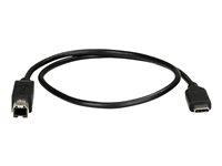 StarTech.com USB C to USB B Printer Cable - 1.6 ft / 0.5m - USB C Printer Cable - USB C to USB B Cable - USB Type C to Type B (USB2CB50CM) - USB-kabel - 24 pin USB-C (hane) till USB typ B (hane) - Thunderbolt 3 / USB 2.0 - 50 cm - svart USB2CB50CM