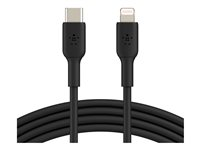 Belkin BoostCharge - Lightning-kabel - 24 pin USB-C hane till Lightning hane - 1 m - svart - USB-strömförsörjning (18W) CAA003BT1MBK