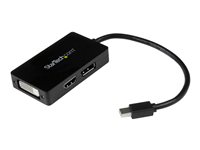 StarTech.com A/V-reseadapter: 3-i-1 Mini DisplayPort till DisplayPort-, DVI- eller HDMI-konverterare - Videokort - Mini DisplayPort hane till DVI-D, HDMI, DisplayPort hona - 15 cm - svart MDP2DPDVHD