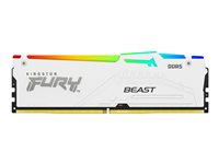 Kingston FURY Beast RGB - DDR5 - modul - 16 GB - DIMM 288-pin - 5600 MT/s / PC5-44800 - CL36 - 1.25 V - ej buffrad - on-die ECC - vit KF556C36BWEA-16
