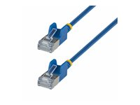 Startech - Patch-kabel - RJ-45 (hane) till RJ-45 (hane) - 2 m - 3.7 mm - U/FTP - CAT 6a - hakfri, ultra-tunn, koppartrådar - blå N6APATSTP34BLS2M