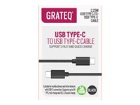 GRATEQ - USB-kabel - 24 pin USB-C (hane) till 24 pin USB-C (hane) - 5 A - 2.25 m - svart 85062QC
