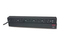 APC Basic Rack-Mount PDU - Grenuttag (kan monteras i rack) - AC 120 V - 1.8 kW - ingång: NEMA 5-15 - utgångskontakter: 10 (NEMA 5-15) - 1U - 19" - 3.7 m sladd - svart - för P/N: SMX1000C, SMX1500RM2UC, SMX1500RM2UCNC, SMX750C, SMX750CNC, SRTL3KRM1UC AP9562