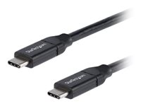 StarTech.com USB C to USB C Cable - 1.5 ft / 0.5m - 5A PD - White - USB 2.0 - USB-IF Certified - USB Type C Cable - USB C Charging Cable (USB2C5C50CM) - USB-kabel - 24 pin USB-C (hane) till 24 pin USB-C (hane) - Thunderbolt 3 / USB 2.0 - 5 A - 50 cm - svart USB2C5C50CM