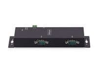 StarTech.com 2P Serial to Ethernet Adapter, IP LAN to RS232 DB9 Converter - Enhetsserver - 2 portar - 100Mb LAN, RS-232 - monterbar på vägg/DiN-skena - TAA-kompatibel I23-SERIAL-ETHERNET