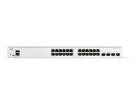 Cisco Catalyst 1300-24T-4G - Switch - L3 - Administrerad - 24 x 10/100/1000Base-T + 4 x Gigabit SFP - rackmonterbar - återanvänd C1300-24T-4G-RF