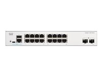 Cisco Catalyst 1300-16T-2G - Switch - L3 - Administrerad - 16 x 10/100/1000Base-T + 2 x Gigabit Ethernet SFP - rackmonterbar - återanvänd C1300-16T-2G-RF