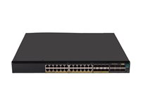HPE Networking Comware 5720 8p SFP+ 1G/10G 6p QSFP28 100G Switch - Switch - datacenter, endast horisontell ytmontage - L3 - Administrerad - 24 x 1 Gigabit / 10 Gigabit Ethernet + 8 x 1 Gigabit / 10 Gigabit SFP+ + 6 x 100 Gigabit QSFP28 - främre till bakre luftflöde - rackmonterbar S2N59A